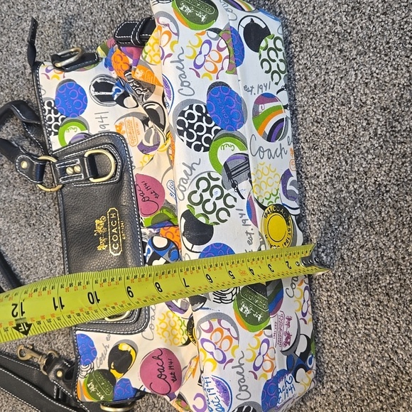 Vintage Coach CO6Q-1485 Multicolor Logo Y2K Women's Bag Tote Purse - Picture 8 of 15